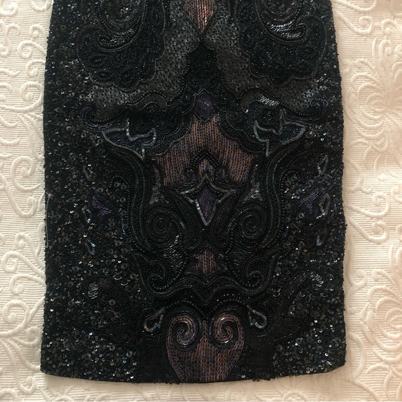 NEW ALL SAINTS Beaded Embroidered Pencil Skirt Exquisite 4 XS 24 - 24.5" Waist - Picture 3 of 13